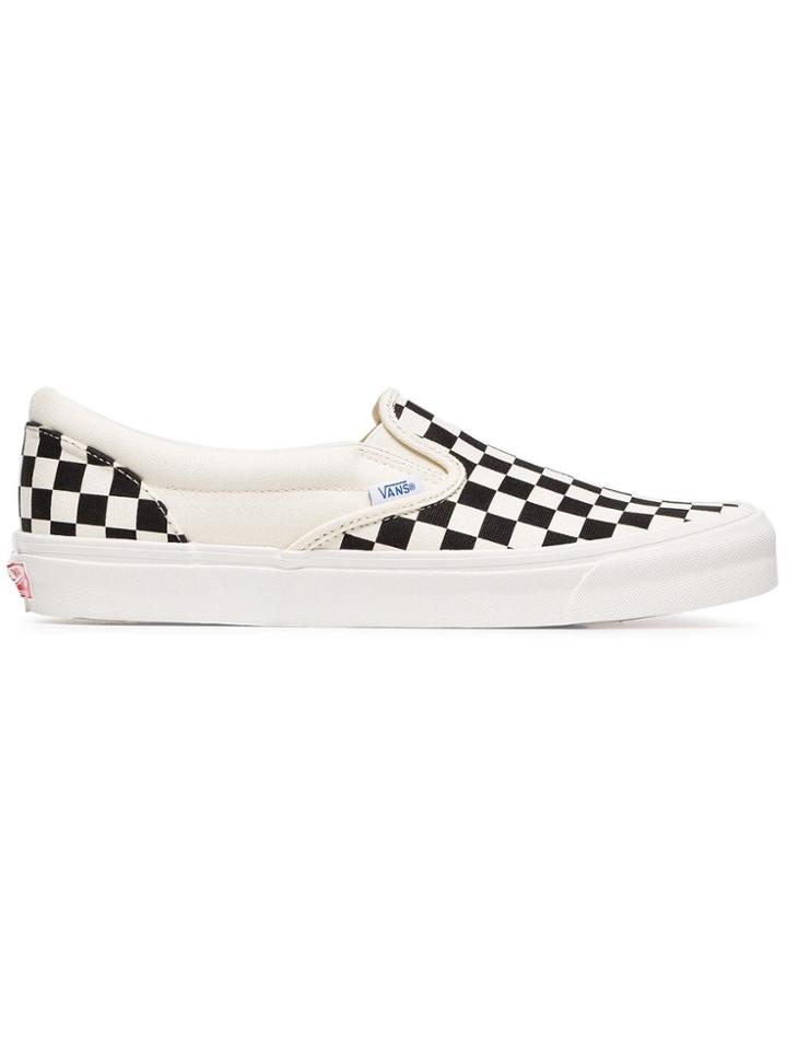 Vans Black And White Og Classic Canvas Slip On Sneakers