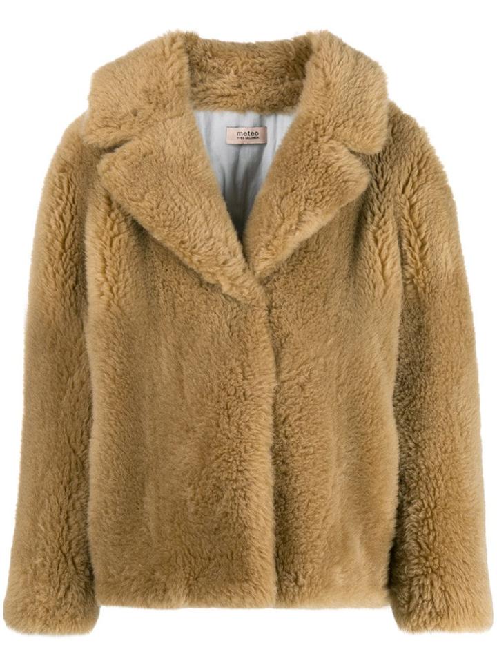 Yves Salomon Meteo Textured Fitted Jacket - Brown