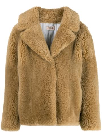 Yves Salomon Meteo Textured Fitted Jacket - Brown
