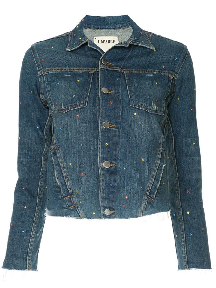 L'agence Cropped Denim Jacket - Blue