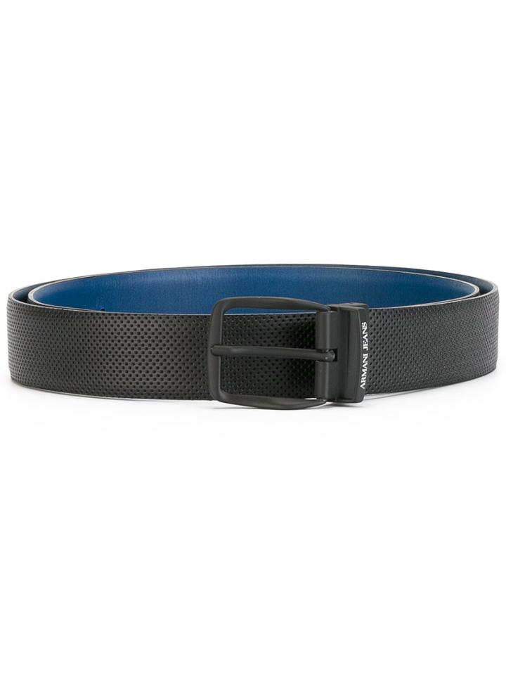 Armani Jeans Contrast Belt, Men's, Black, Leather