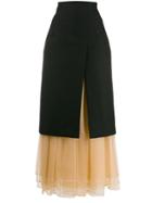 Comme Des Garçons Noir Kei Ninomiya Layered Midi Skirt - Black