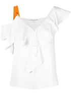 Comme Moi Contrasting Strap Blouse - White