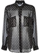 The Kooples Polka Dot Sheer Shirt, Women's, Size: Xxs, Black, Polyester