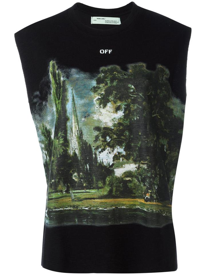 Off-white - 'woman' Graphic Print Tank Top - Women - Silk/cotton/viscose - M, Women's, Black, Silk/cotton/viscose
