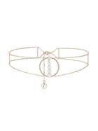Anissa Kermiche Corne De Gazelle Dore Blanc Pearl Diamond Choker -