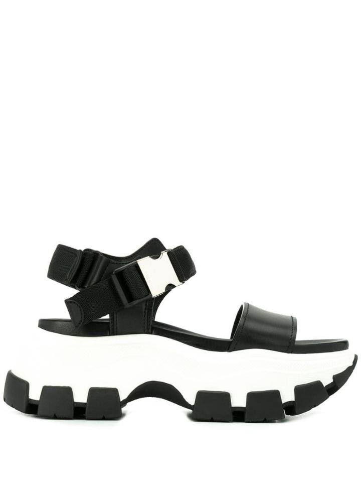 Prada Pegasus Strap Sandals - Black