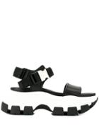 Prada Pegasus Strap Sandals - Black