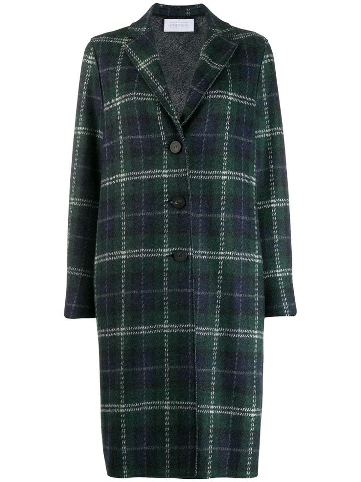 Harris Wharf London Oversized Check Coat - Green