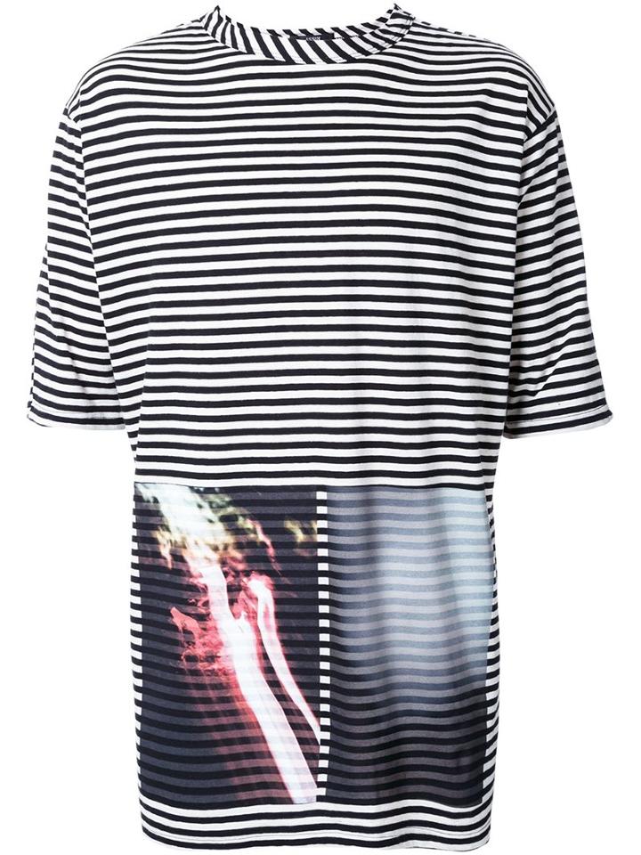 Assin 'stripe Printed Back Yoke' T-shirt