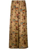 Uma Wang Floral Print Palazzo Pants - Nude & Neutrals