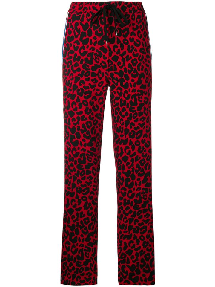 No21 Leopard Print Straight Trousers - Red