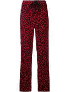 No21 Leopard Print Straight Trousers - Red