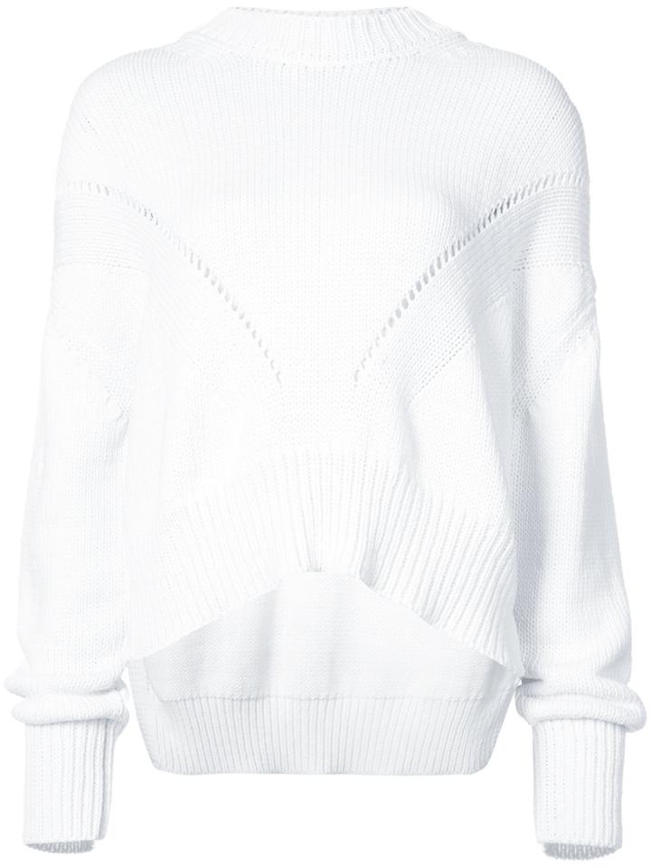 Sally Lapointe Pointelle Knit Sweater - White