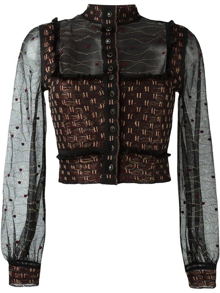 Alexander Mcqueen Embroidered Crop Top