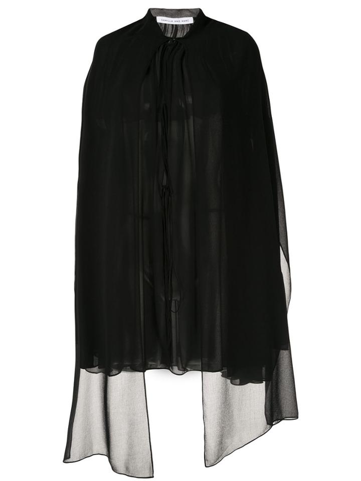 Camilla And Marc Antoine Cape Mini Dress - Black