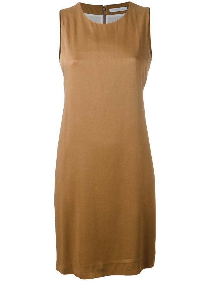 Fabiana Filippi Short Shift Dress, Women's, Size: 42, Brown, Polyester/spandex/elastane/acetate/viscose