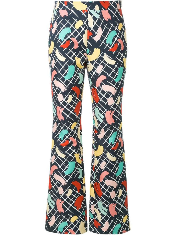 Rossella Jardini Brush Stroke Print Trousers - Blue