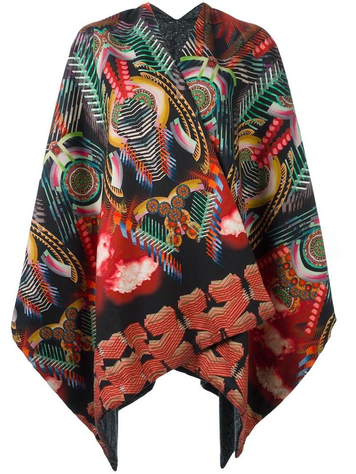Ermanno Gallamini Abstract Print Poncho, Women's, Silk/wool
