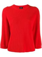 Elisabetta Franchi Ribbed Knit Boxy Sweater - Orange