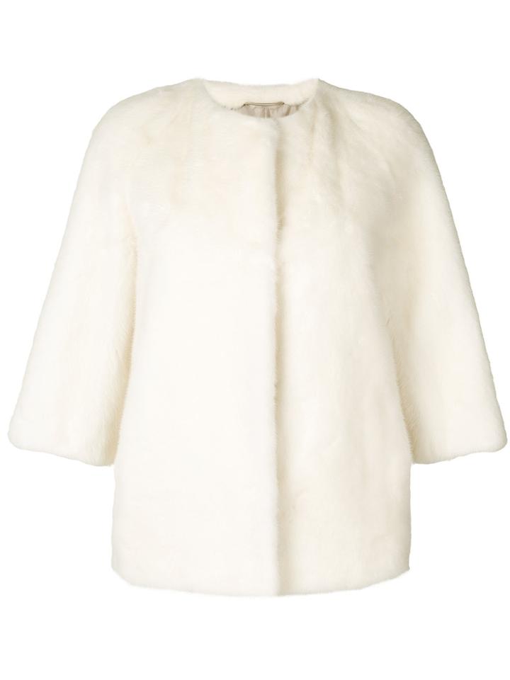 Yves Salomon Short Fur Jacket - White