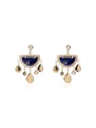Jacquie Aiche 14kt Yellow Gold Turquoise Disc Drop Earrings - Metallic