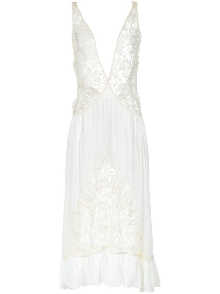 Martha Medeiros Lace Midi Gown - White