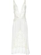 Martha Medeiros Lace Midi Gown - White