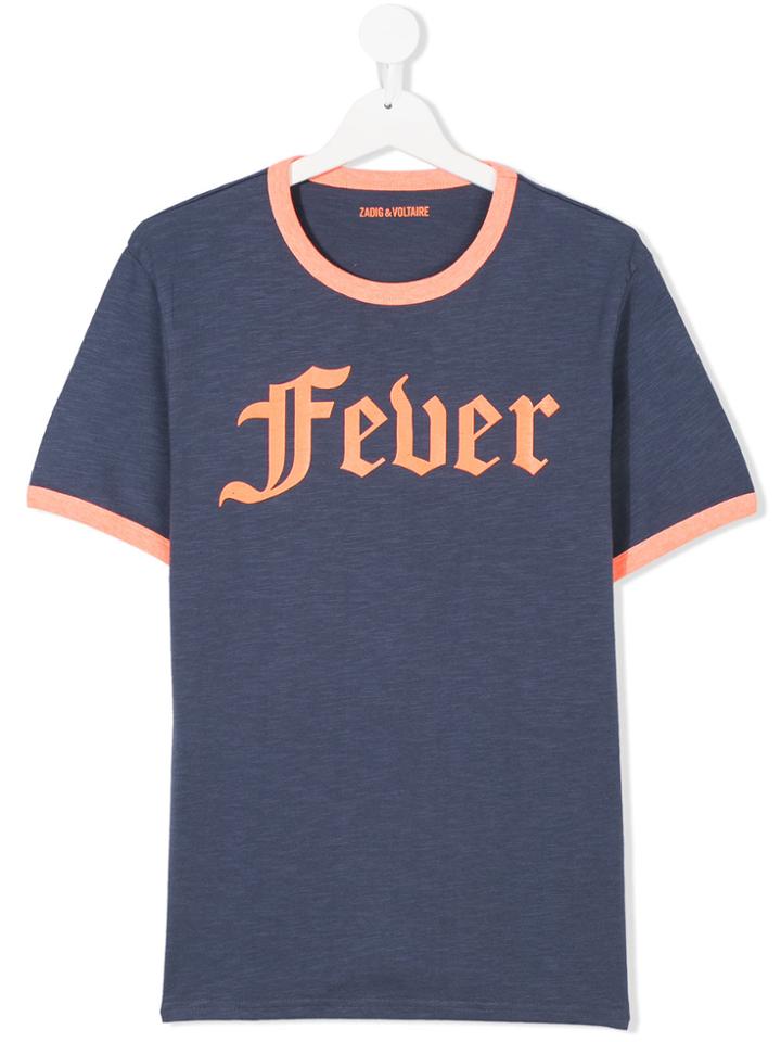 Zadig & Voltaire Kids Teen Fever Print T-shirt - Blue