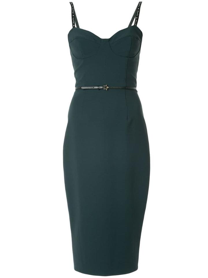 Elisabetta Franchi Belted Pencil Dress - Green