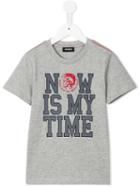 Diesel Kids Now Is My Time T-shirt, Toddler Boy's, Size: 3 Yrs, Grey