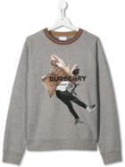Burberry Kids Knitted Collar Sweatshirt - Grey