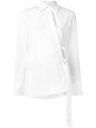 Helmut Lang Overlap Tie Shirt, Women's, Size: Small, Silk/cotton