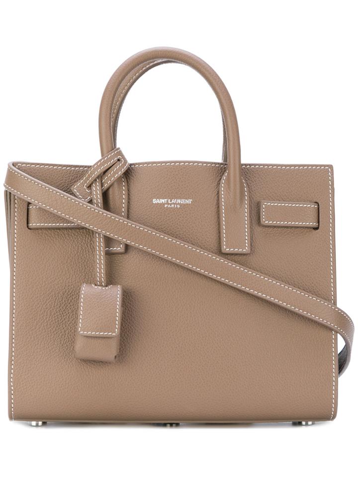 Saint Laurent Nano Sac De Jour Tote - Nude & Neutrals