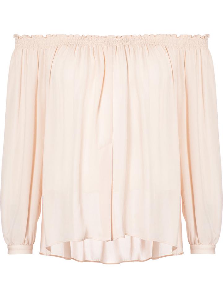Nicole Miller - Off Shoulder Blouse - Women - Silk - S, Pink/purple, Silk