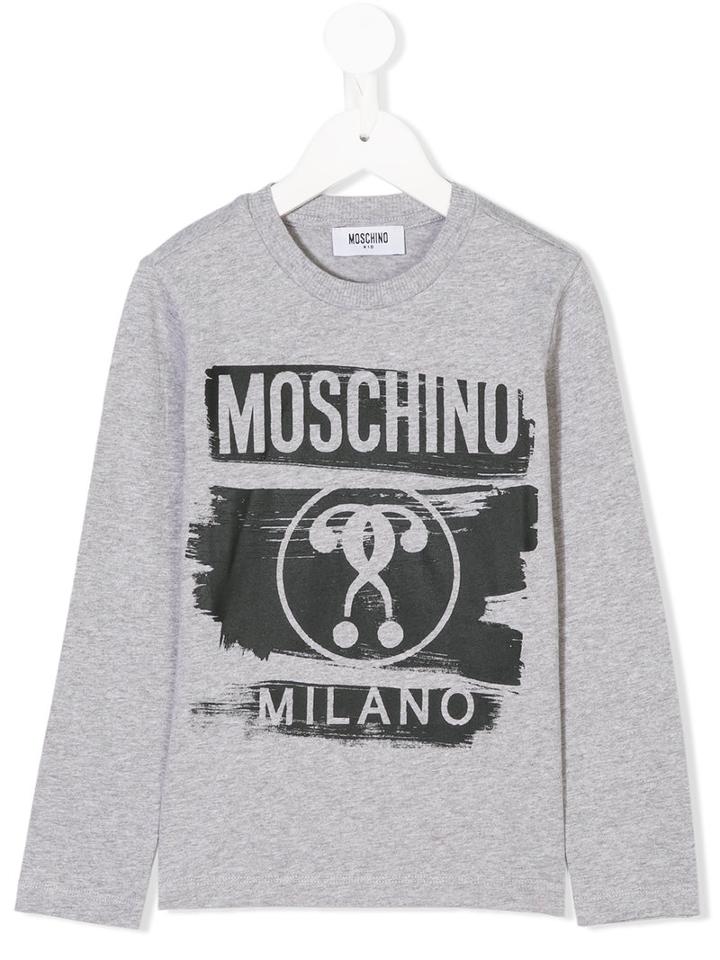 Moschino Kids - Question Mark Logo Sweatshirt - Kids - Cotton/spandex/elastane - 4 Yrs, Grey
