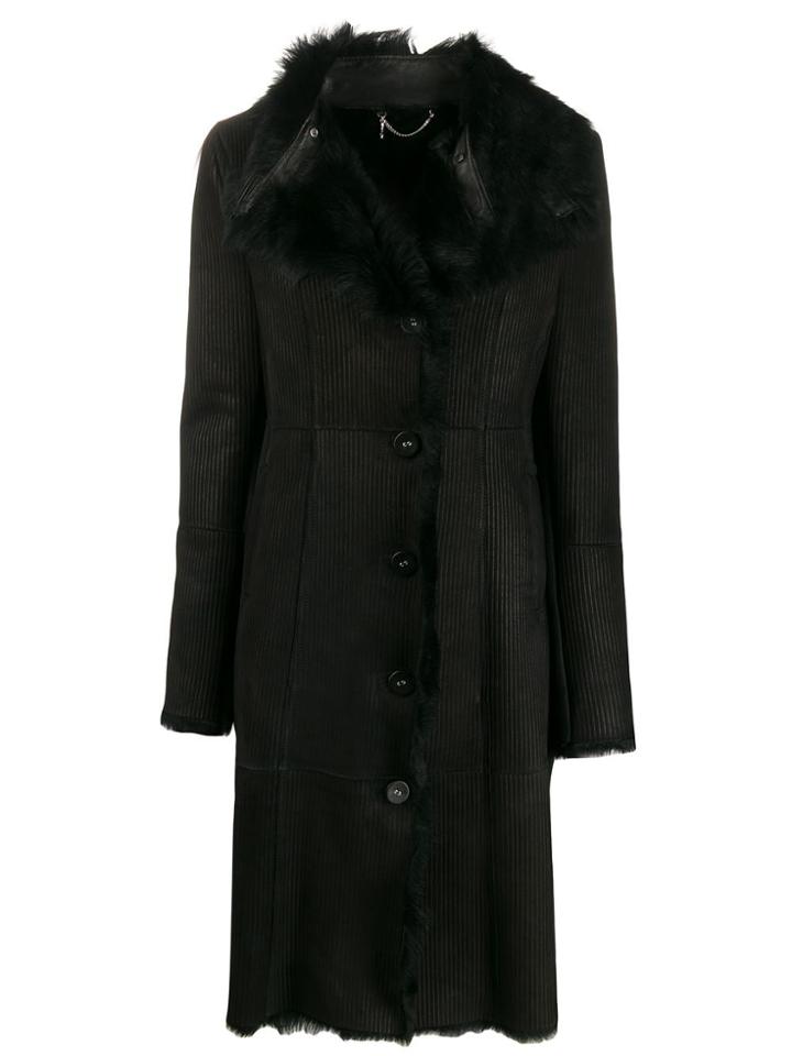 Patrizia Pepe Single-breasted Fitted Coat - Black