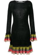 Marco De Vincenzo Knitted Ruffle Cuff Dress - Black