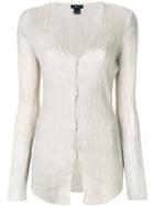 Avant Toi Pleated Fitted Cardigan - Nude & Neutrals