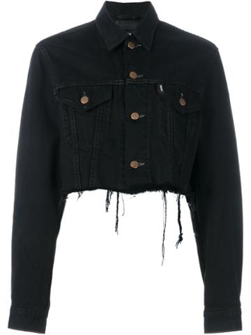 Blackyoto Cropped Denim Jacket, Women's, Size: Medium, Black, Cotton