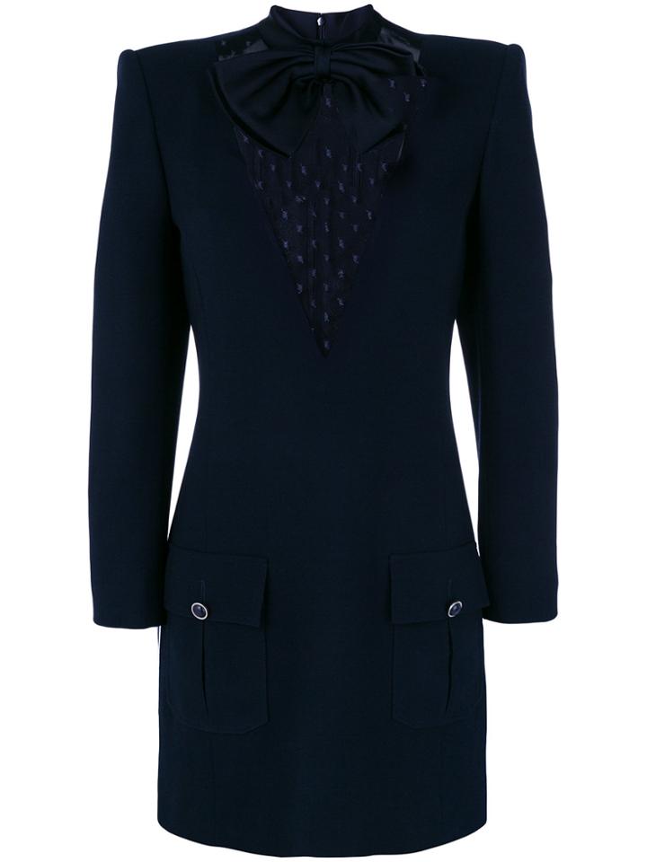 Givenchy Bow Collar Mini Dress - Blue
