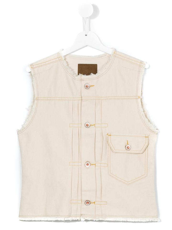 Bellerose Kids - Denim Gilet - Kids - Cotton - 16 Yrs, Nude/neutrals