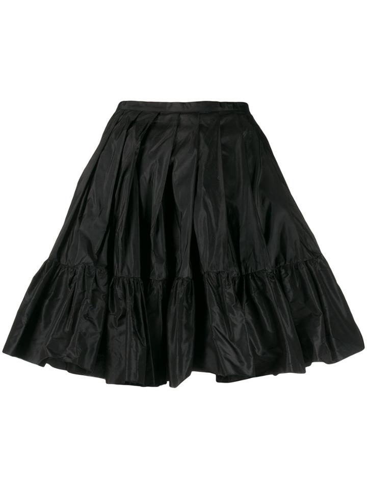 Blumarine Ruffled Silk Skirt - Black