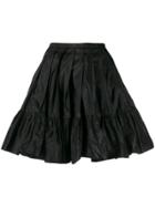Blumarine Ruffled Silk Skirt - Black