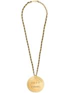 Chanel Vintage Cc Logos Medallion Necklace - Gold