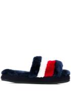 Tommy Hilfiger Striped Print Slides - Blue