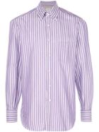 Brunello Cucinelli Striped Button Down Shirt - Purple