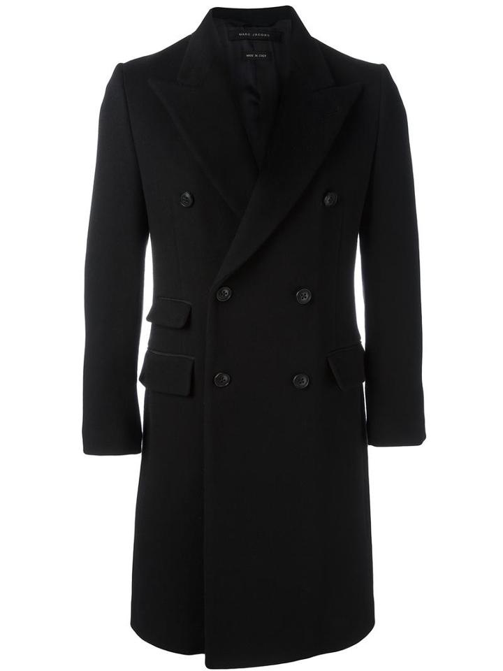 Marc Jacobs Double Breasted Coat, Men's, Size: 48, Black, Camel Hair/viscose/cotton
