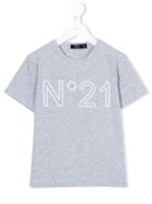 No21 Kids - Logo Print T-shirt - Kids - Cotton/spandex/elastane - 4 Yrs, Grey