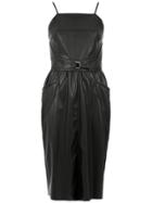 Framed Tulip Midi Dress - Black
